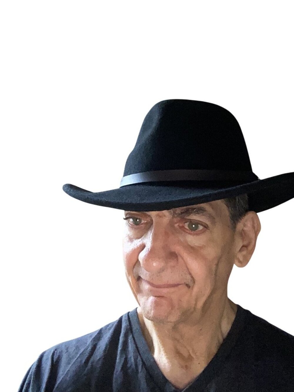 DPC Black Wool Fedora Western Hat With Leather Band Handmade Large/XLarge*VGC